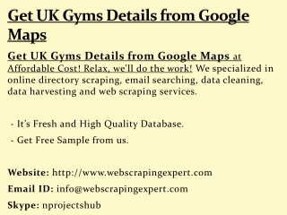 Get UK Gyms Details from Google Maps