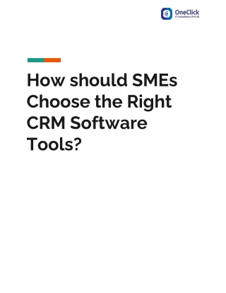How should SMEs Choose the Right CRM Software Tools?
