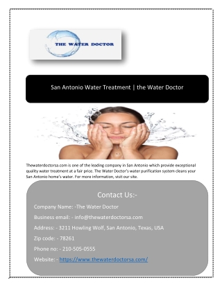 San Antonio Water Softener Company | The Water Doctor