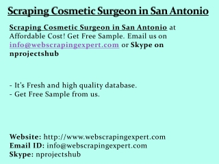 Scraping Cosmetic Surgeon in San Antonio