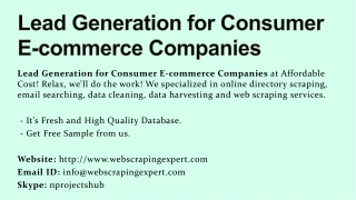 Lead Generation for Consumer E-Commerce Companies