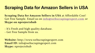 Scraping Data for Amazon Sellers in USA