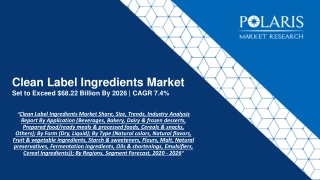 Clean Label Ingredients Market Share, Size, Trends, Industry Analysis Report By Application (Beverages, Bakery, Dairy &