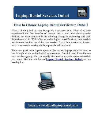 How to Choose Laptop Rental Services in Dubai?