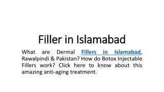 Filler in Islamabad