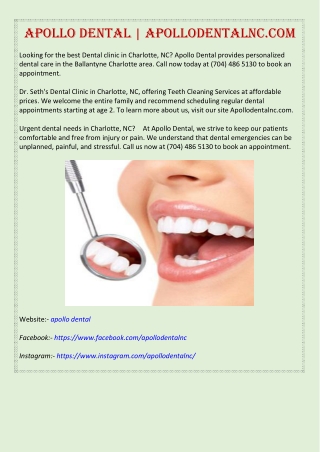 Apollo Dental | Apollodentalnc.com