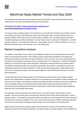 Machined Seals Market by End-user, Type, and Geography - Forecast  2024