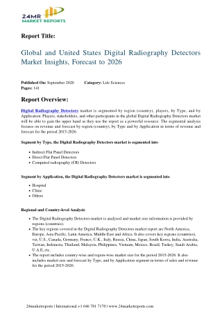 Digital Radiography Detectors Market Insights, Forecast to 2026