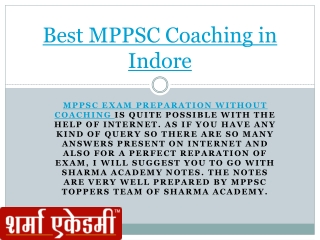 Best MPPSC Coaching in Indore