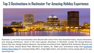 Top 3 Destinations in Rochester For Amazing Holiday Experience