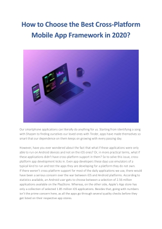 How to Choose the Best Cross-Platform Mobile App Framework in 2020?