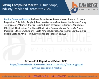 Potting Compound Market– Future Scope, Industry Trends and Forecast to 2026