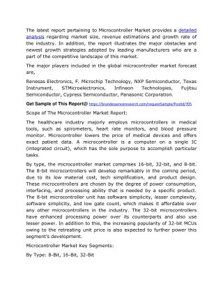 Microcontroller Market Size, Share, Global Industry Analysis, Revenue, Trend And Top Growing Companies to 2025
