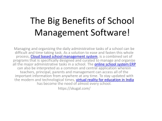 The Big Benefits of School Management Software!