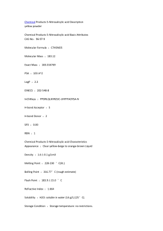 Chemical Products 5-Nitrosalicylic acid Description