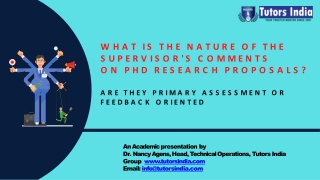 What is the nature of the supervisor’s comments on PhD research proposals? - Tutors India