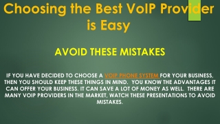 Choosing the Best VoIP Provider is Easy