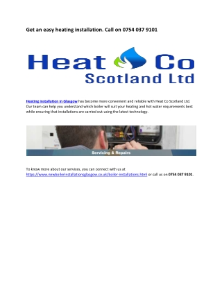 Get an easy heating installation