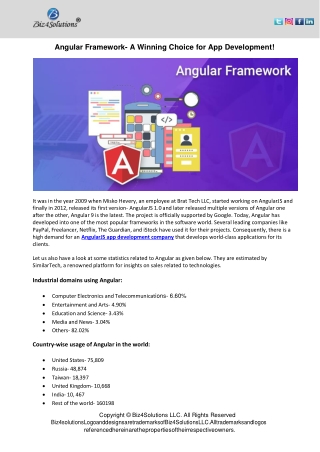 Angular Framework- A Winning Choice for App Development!
