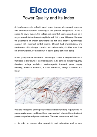 Power Quality and Its Index