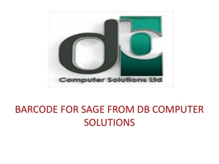 With Barcode for Sage from DB Computer Solutions