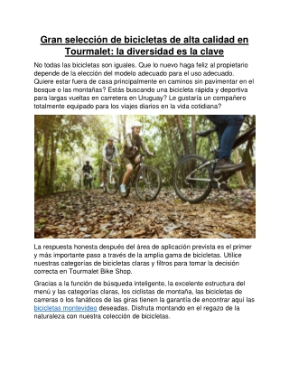 Gran selección de bicicletas de alta calidad en Tourmalet - la diversidad es la clave