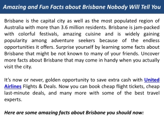 Amazing and Fun Facts about Brisbane Nobody Will Tell You