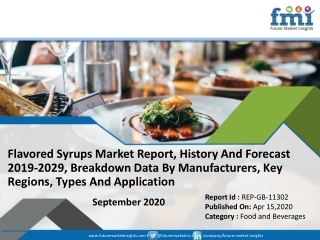 Flavored Syrups Market Global Sales, Revenue, Price and Gross Margin Forecast To 2029