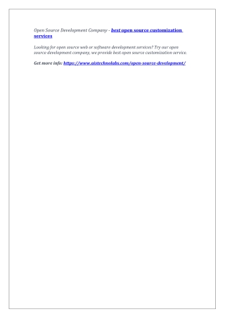 Open Source Development Company - best open source customization services