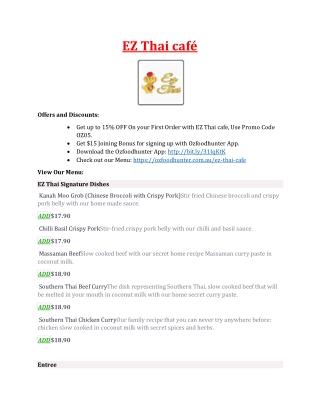 15% Off - EZ Thai café Laverton North Takeaway, VIC