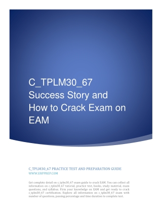 C_TPLM30_67 Success Story and How to Crack Exam on SAP EAM