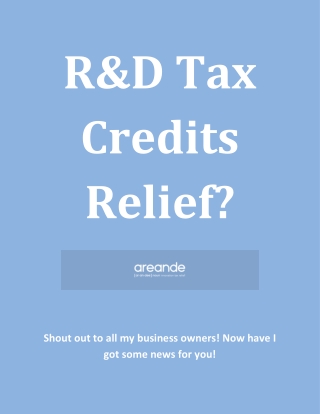 R&D Tax Credits Relief