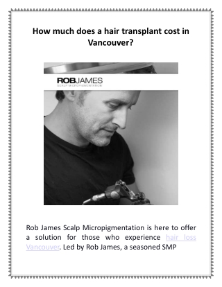 How much does a hair transplant cost in Vancouver?