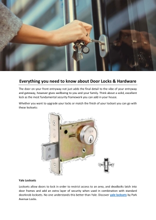 Everything you need to know about Door Locks & Hardware