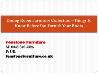 Dining Room Furniture Collection – Things To Know Before You Furnish Your Room