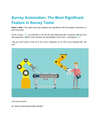 Survey Automation: The Most Significant Feature in Survey Tools!