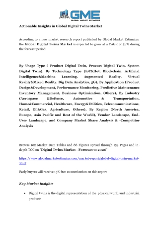 Global Digital Twin Market, Trends & Analysis with COVID-19 Impact - Forecasts 2026