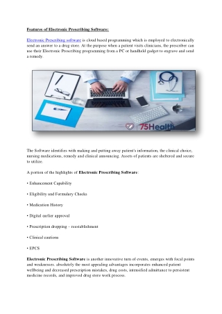 Features of Electronic Prescribing Software