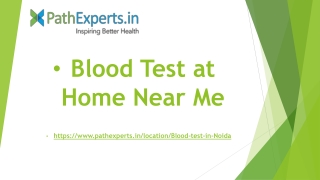 Blood Test at Home Near Me-Pathexperts.in