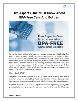 Five Aspects One Must Know About BPA-Free Cans And Bottles