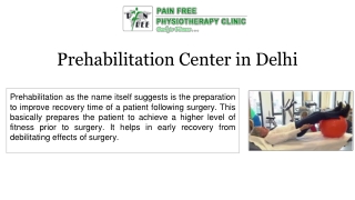 Prehabilitation Center in Delhi | Pain Free Physiotherapy