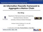 An Information-Theoretic Framework to Aggregate a Markov Chain