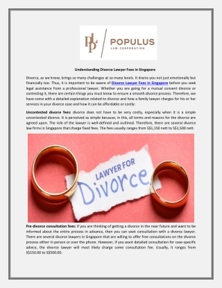 Divorce Lawyer Fees in Singapore