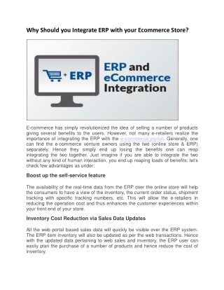 ERP with your Ecommerce Website Store