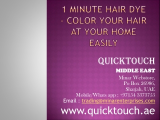 1 Minute Hair Dye – Color Your Hair At Your Home Easily
