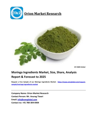 Moringa Ingredients Market Size, Industry Trends, Share and Forecast 2020-2026