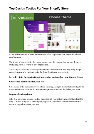 Top Design Tactics For Your Shopify Store!