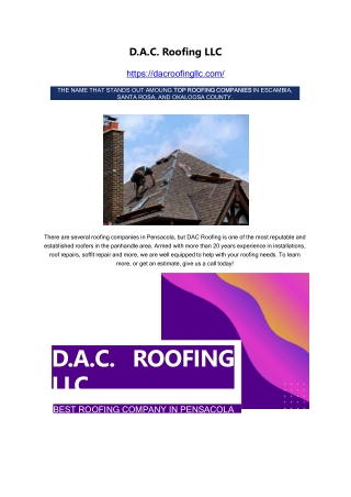 DAC Roofing LLC - Roofing Company Pensacola