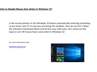 How to Disable Mouse Auto Select in Windows 10?