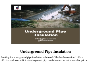 Underground Pipe Insulation